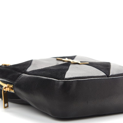 Saint Laurent Lambskin Suede Patchwork Monogram Jamie Cube Black 8 of 10