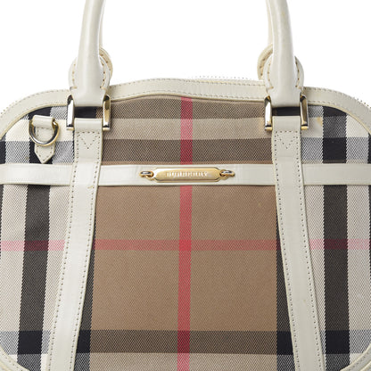 Burberry House Check Bridle Calfskin Small Orchard Bowling Bag White 9 of 18