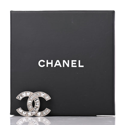Chanel Baguette Crystal CC Small Brooch Silver 5 of 5