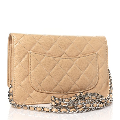 Chanel Caviar Quilted Wallet on Chain WOC Beige 3 of 12