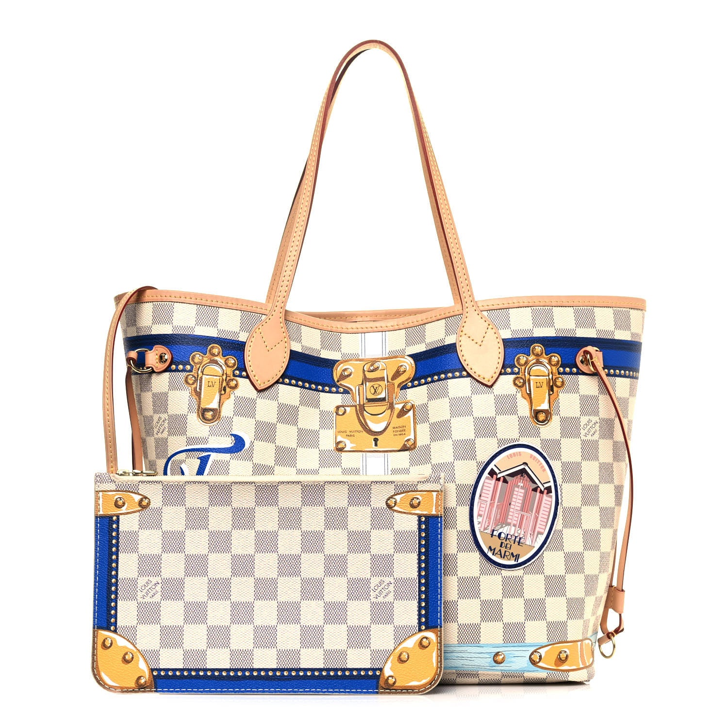 Louis Vuitton Damier Azur Summer Trunks Forte Dei Marmi Neo Neverfull MM 1 of 10