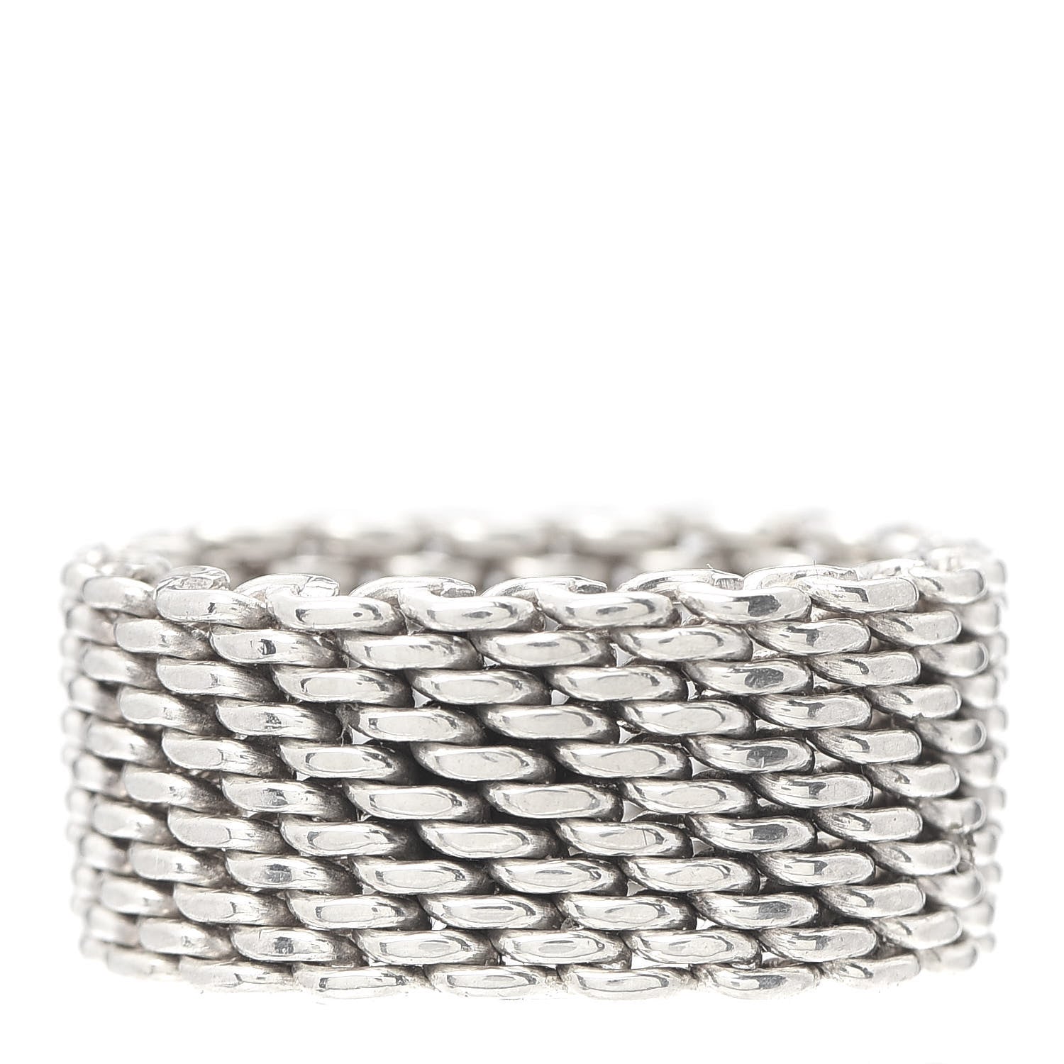 Tiffany Sterling Silver Somerset Mesh Ring 54 6.75 3 of 4