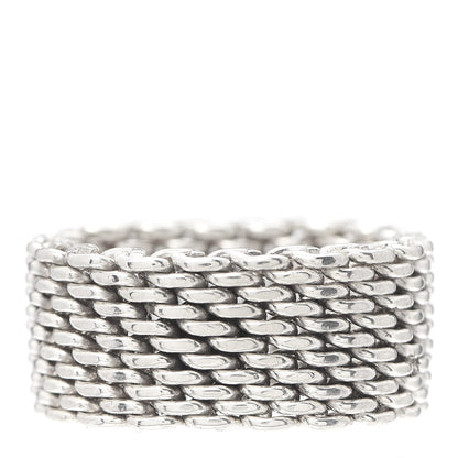 Tiffany Sterling Silver Somerset Mesh Ring 54 6.75 3 of 4
