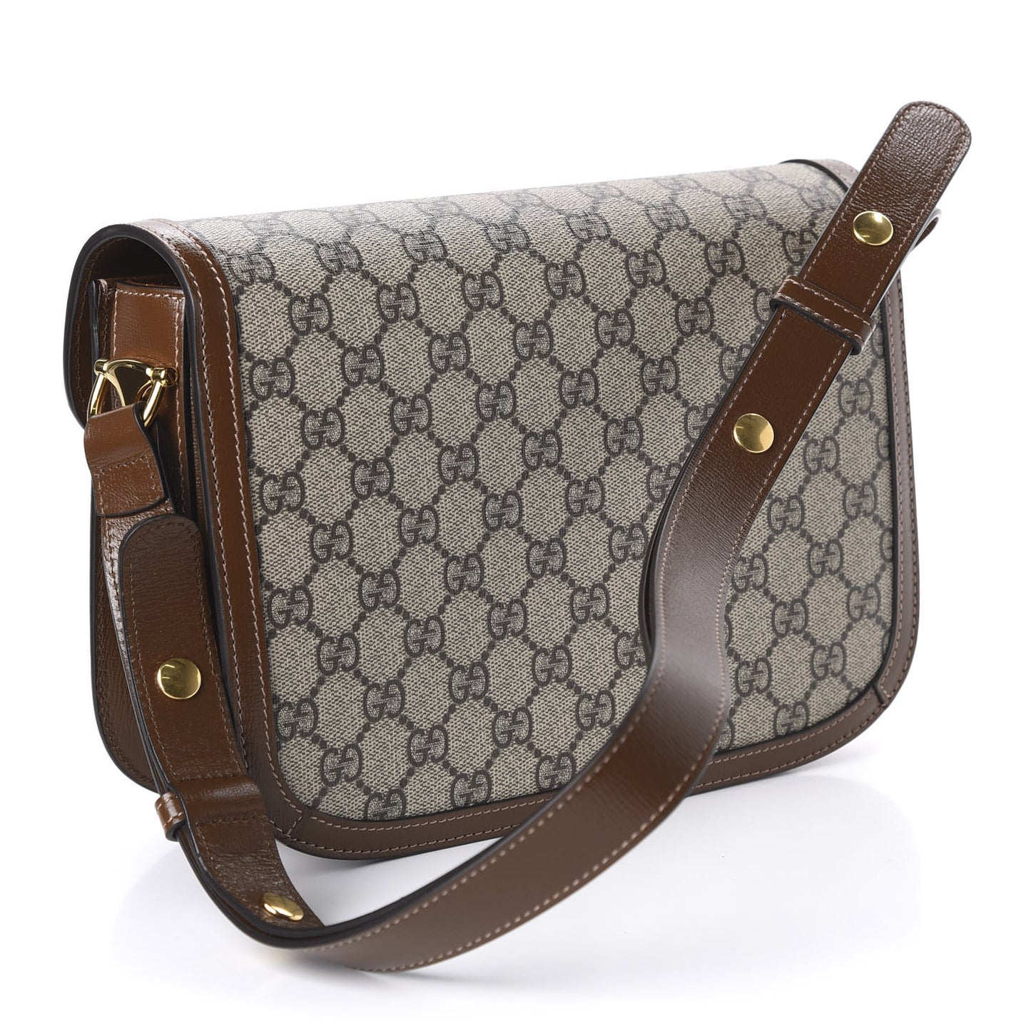 GG Supreme Monogram Horsebit 1955 Shoulder Bag Beige Brown Sugar