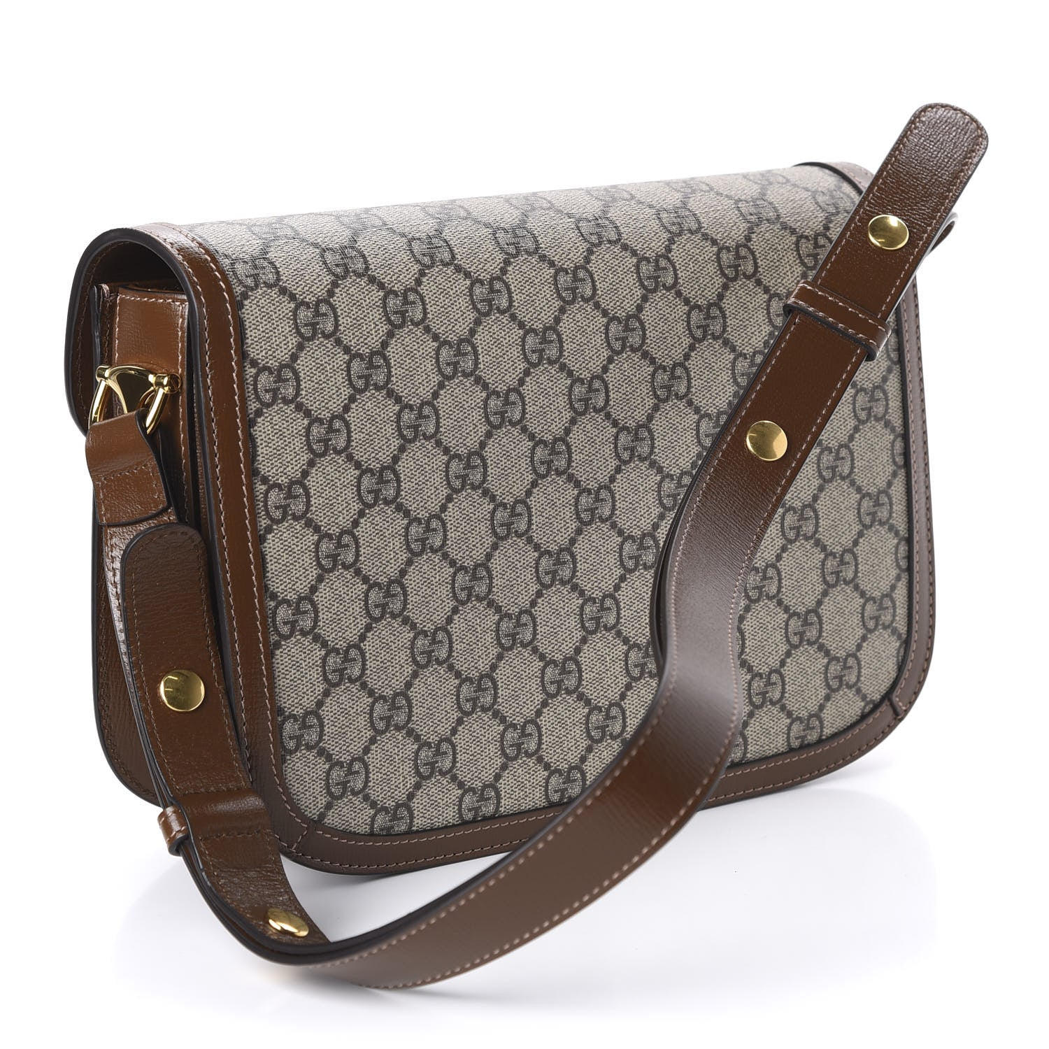 Gucci GG Supreme Monogram Horsebit 1955 Shoulder Bag Beige Brown Sugar 3 of 11