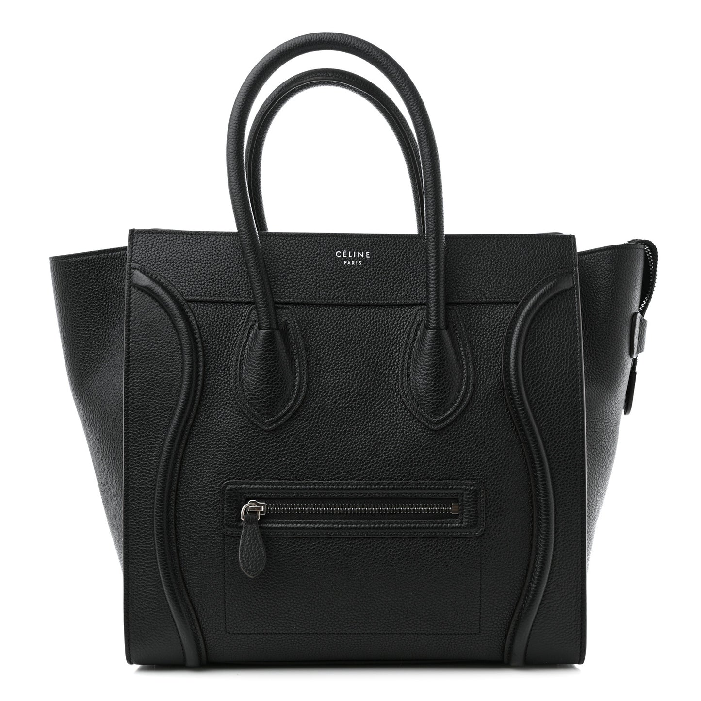 Drummed Calfskin Mini Luggage Black