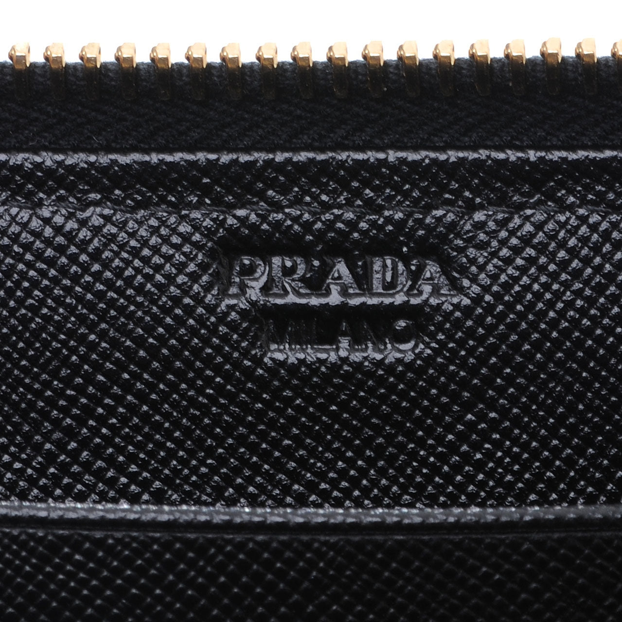 Prada Saffiano Quilted Zip Around Wallet Nero Black 7 of 9