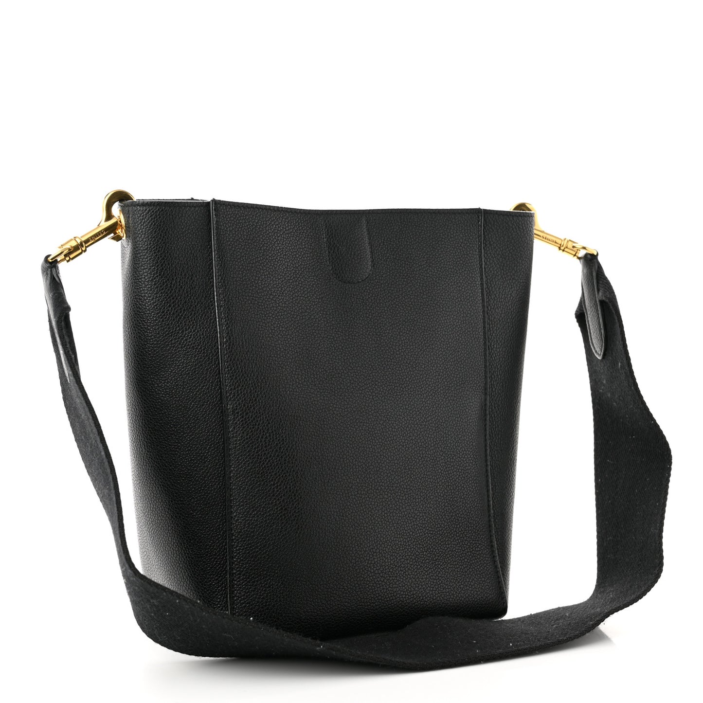 Soft Grained Calfskin Small Sangle Bucket Bag Black