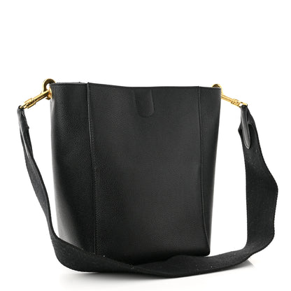 Celine Soft Grained Calfskin Small Sangle Bucket Bag Black 3 of 14