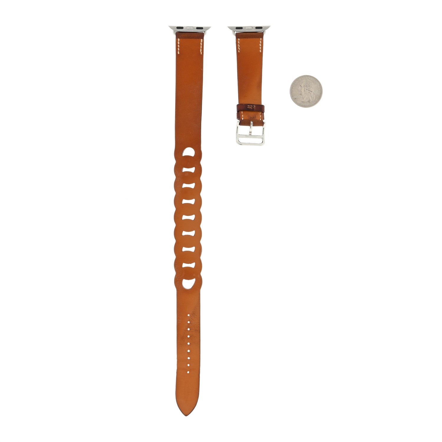 Hermes Barenia 41mm Gourmette Apple Watch Double Tour Strap Fauve 2 of 6