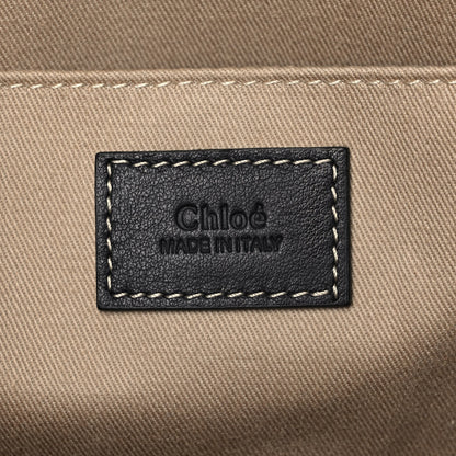 Chloe Cotton Calfskin Medium Woody Ribbon Tote White Black 6 of 10