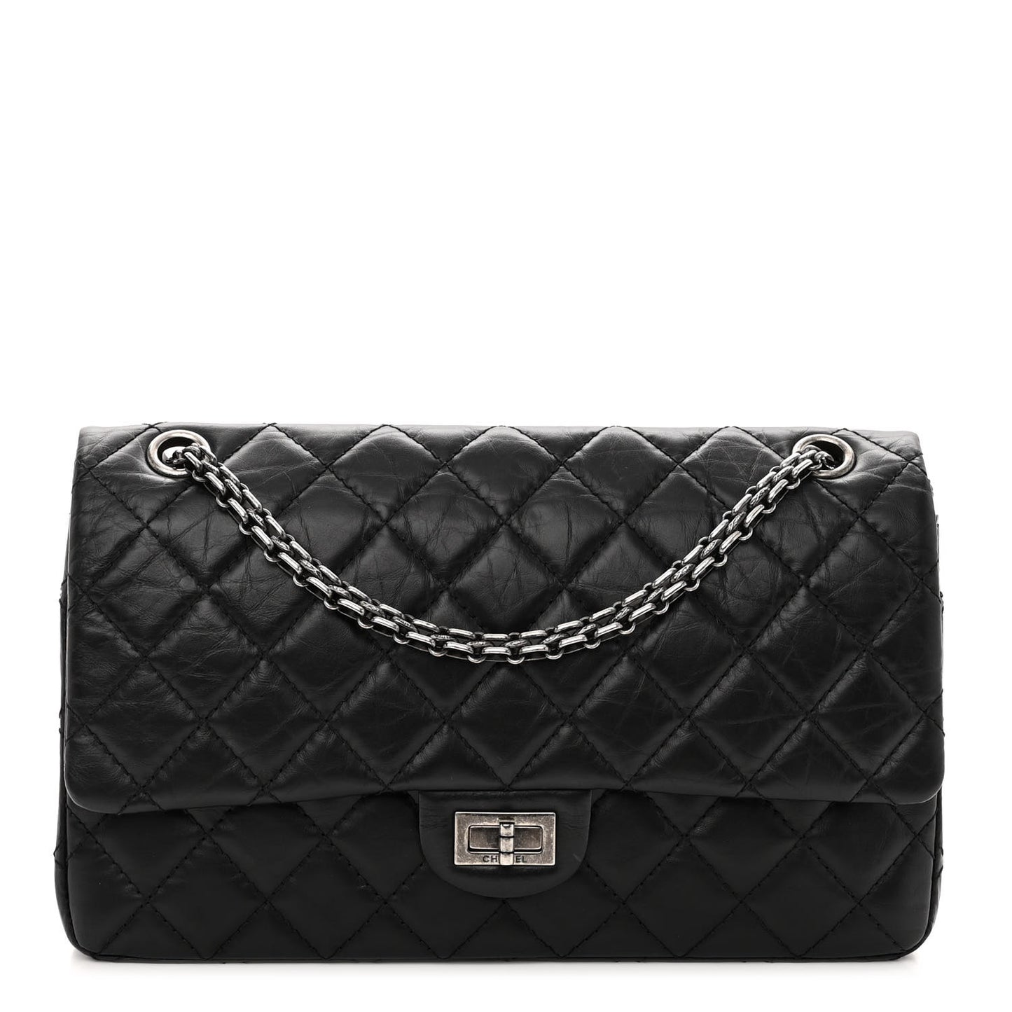 Aged Calfskin Quilted 2.55 Reissue 226 Flap Black
