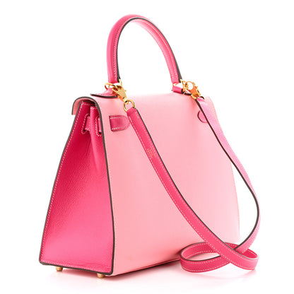 Hermes Epsom Bi-Color Horseshoe Kelly Sellier 28 Rose Confetti Rose Tyrien 3 of 14