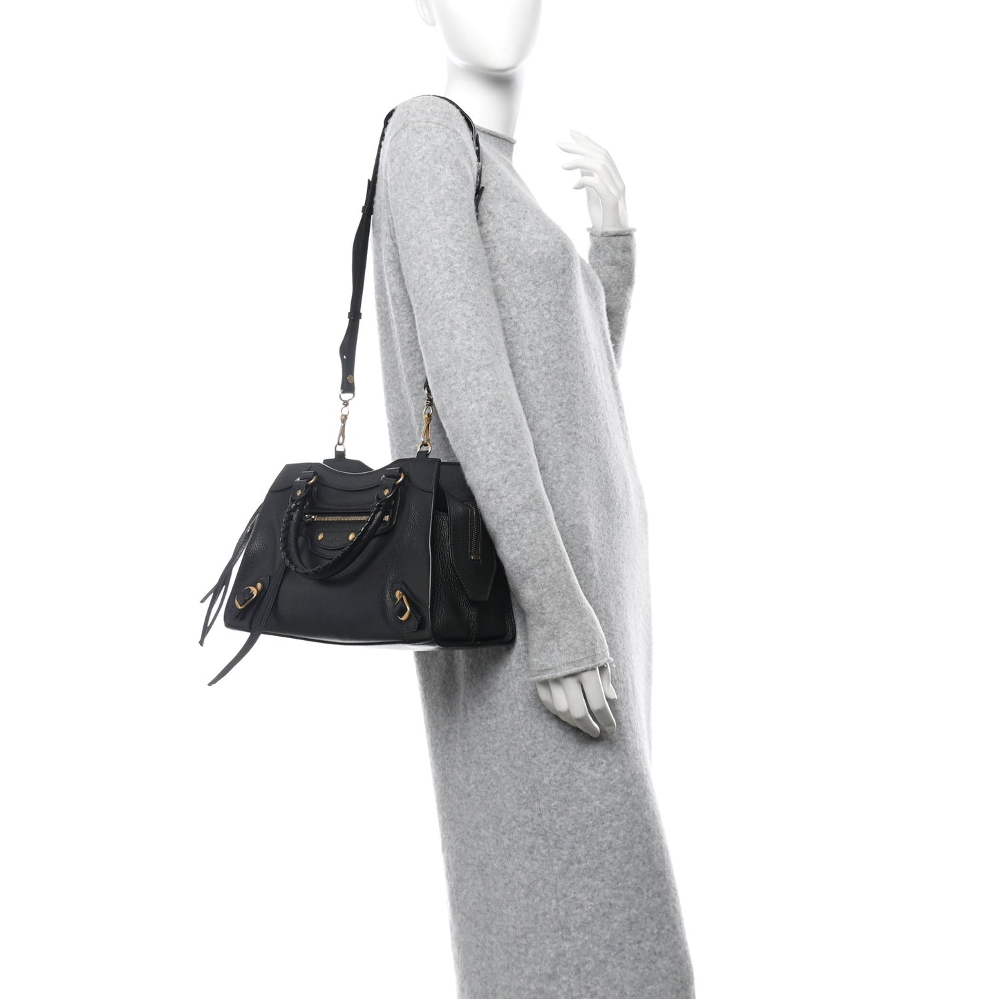 Grained Calfskin Neo Classic Gold Hardware S City Black