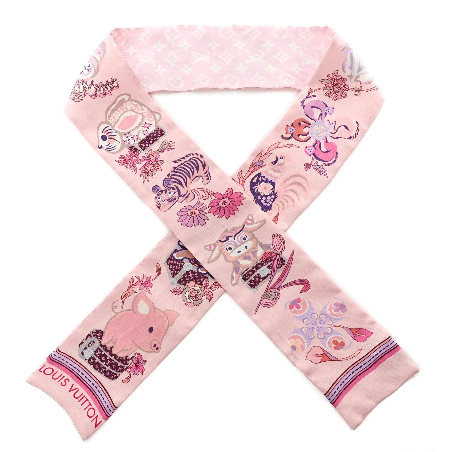 Louis Vuitton Silk Monogram Superstition Bandeau Rose Clair 1 of 3