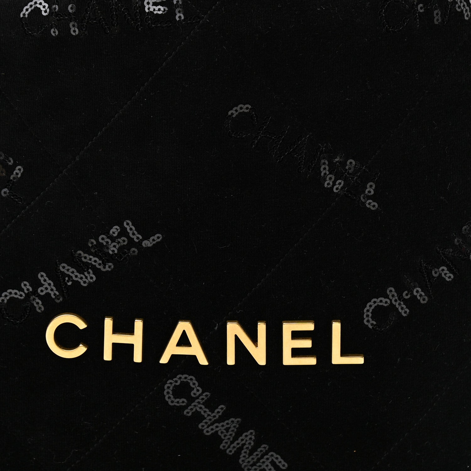 Chanel Velvet Sequin Quilted Chanel 22 Black 9 of 11