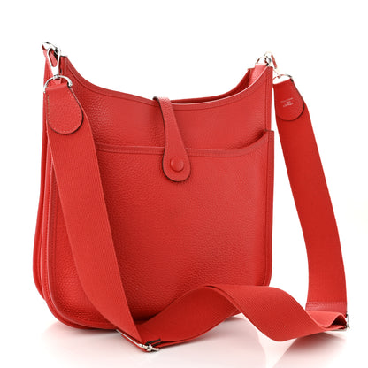 Hermes Taurillon Clemence Evelyne III PM Rouge Pivoine 3 of 15