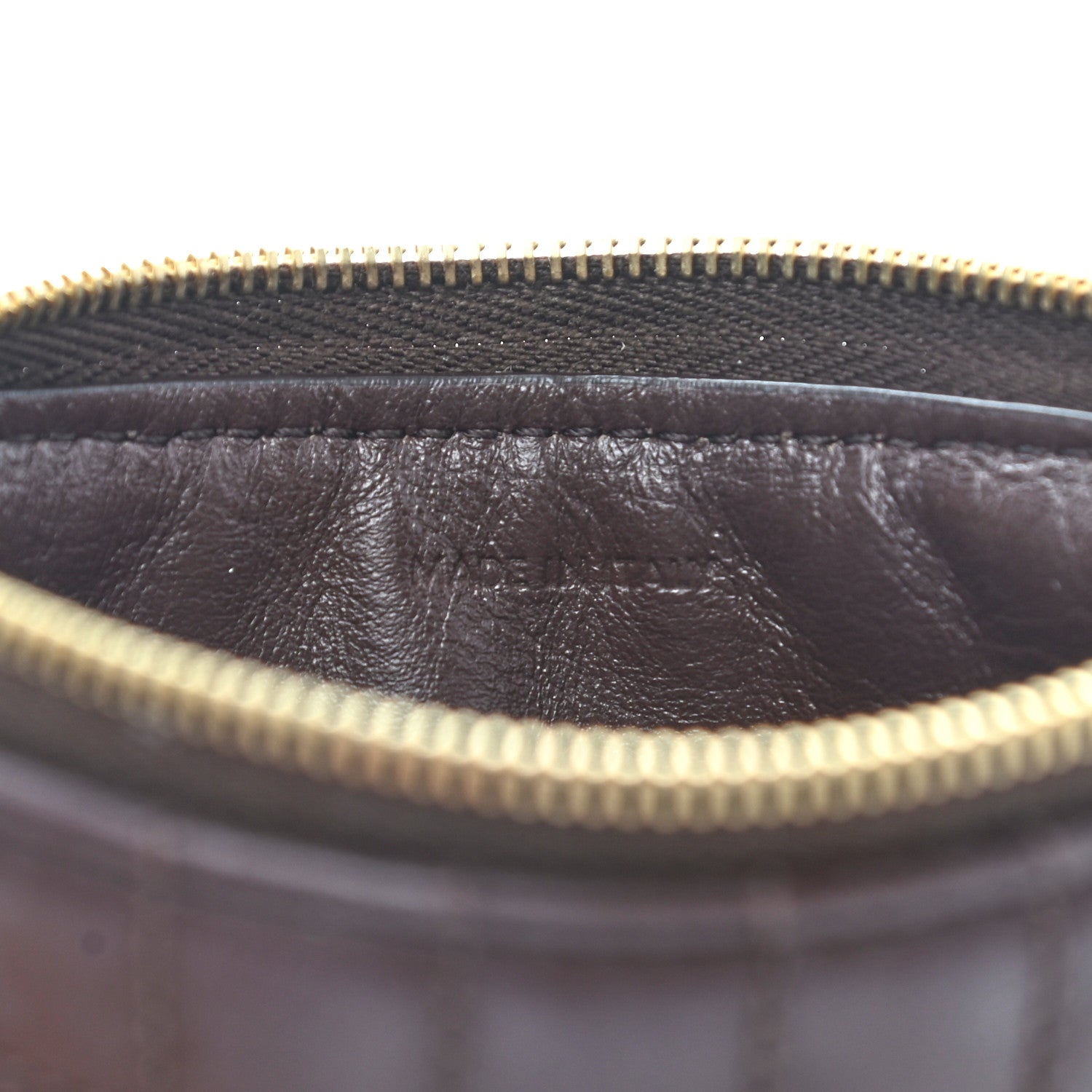 Celine Calfskin Quilted C Charm Coin Card Pouch Brown 7 of 9