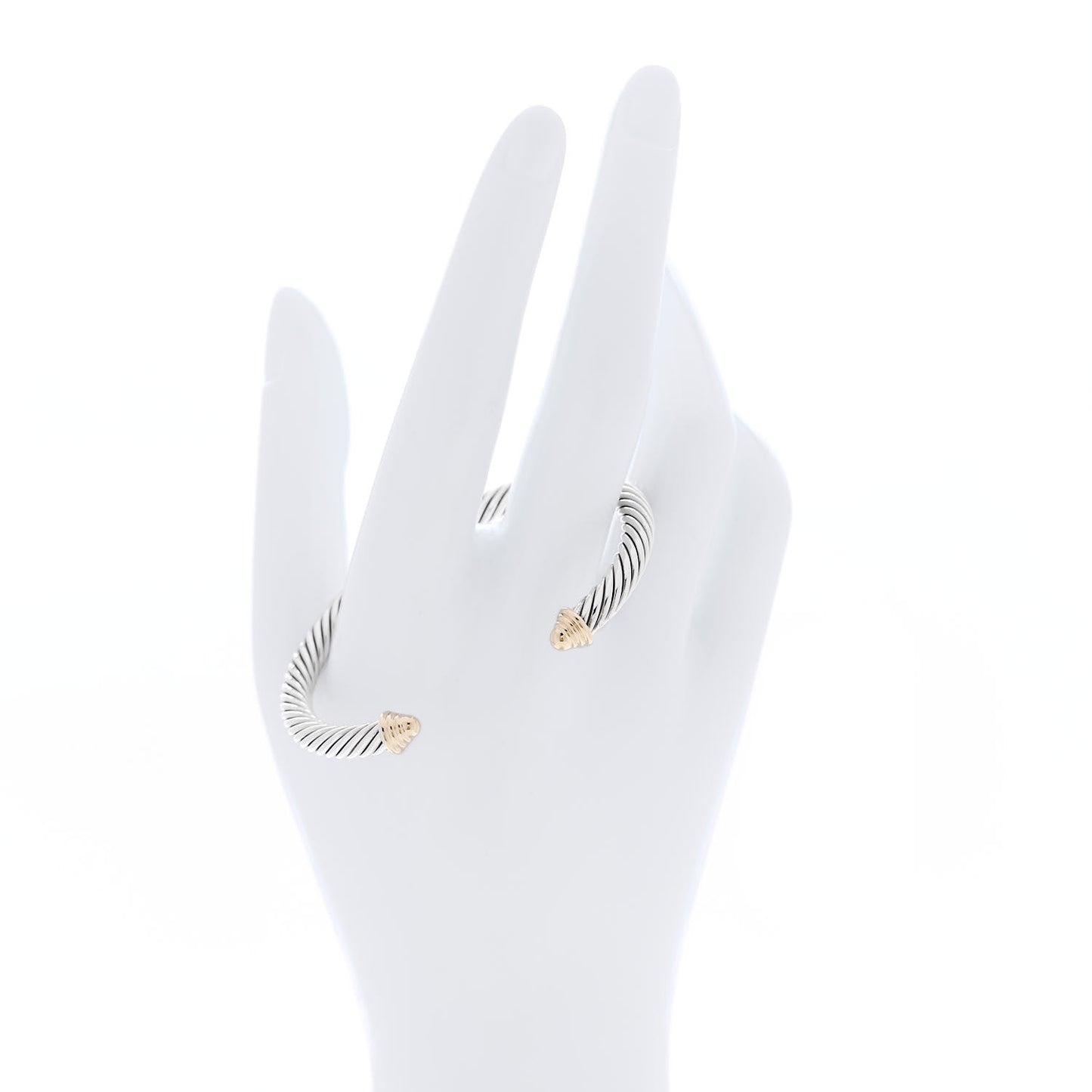 Sterling Silver 14K Yellow Gold 5mm Cable Classics Bracelet