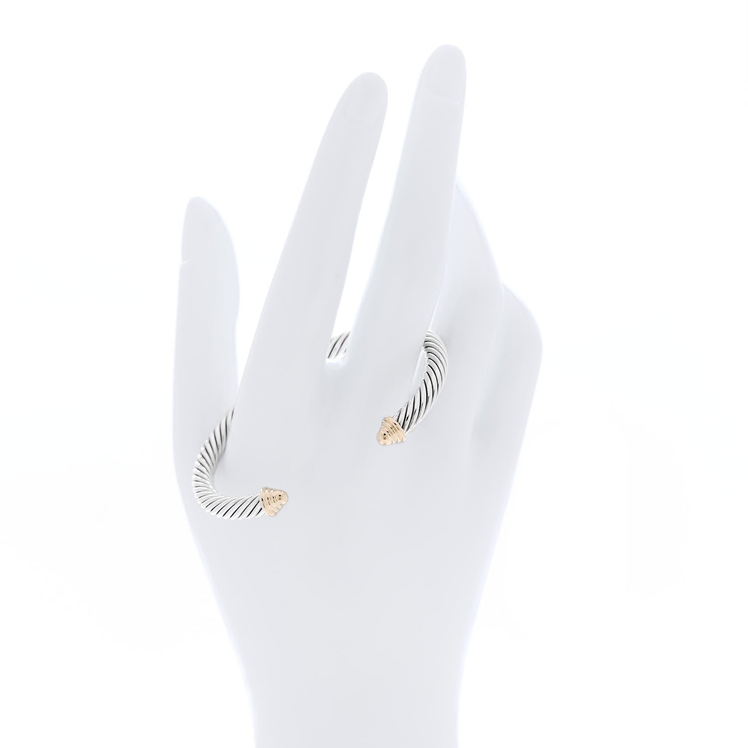David Yurman Sterling Silver 14K Yellow Gold 5mm Cable Classics Bracelet 2 of 5