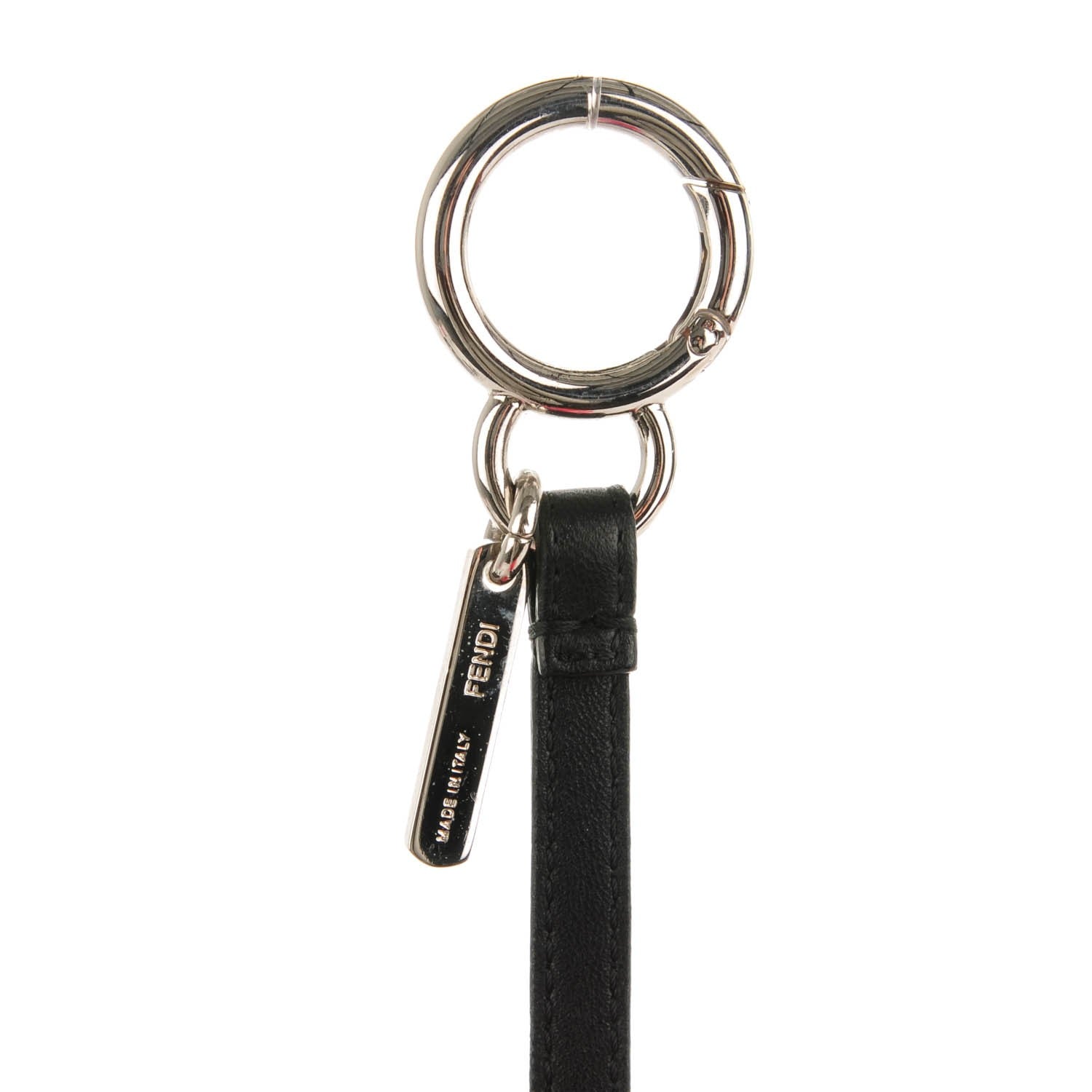 Fendi Fox Mink Goat Fur Nappa Karlito Bag Charm Black White Rosa 5 of 8