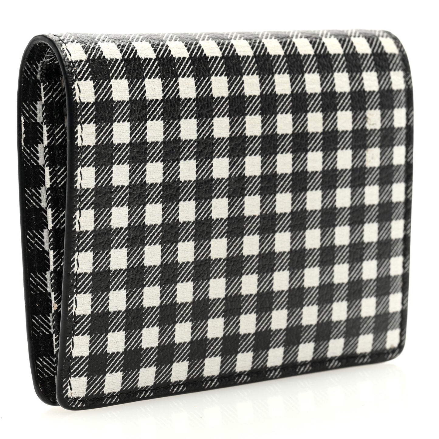 Goatskin Madras Wallet Black White