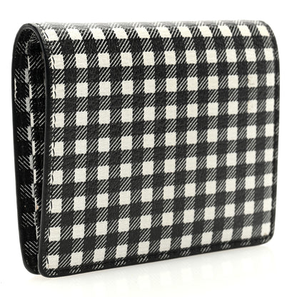 Miu Miu Goatskin Madras Wallet Black White 3 of 6