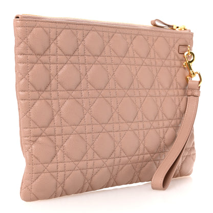 Christian Dior Supple Calfskin Cannage Large Caro Daily Pouch Rose Des Vents 3 of 7