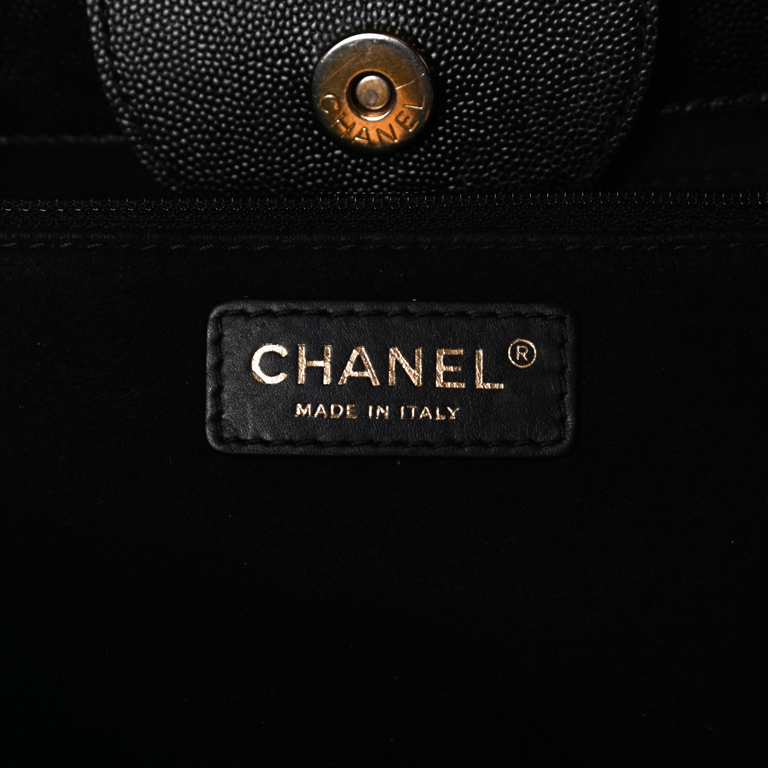 Chanel Caviar Medium Studded Deauville Tote Black 10 of 15