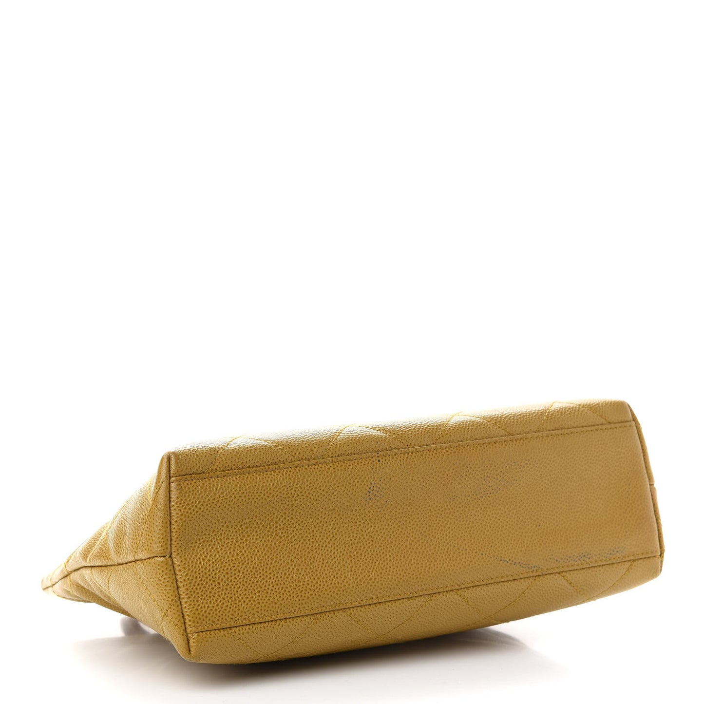 Caviar CC Wood Handle Tote Beige