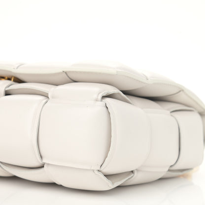 Bottega Veneta Lambskin Maxi Intreccio Padded Chain Cassette Crossbody Bag White 10 of 12