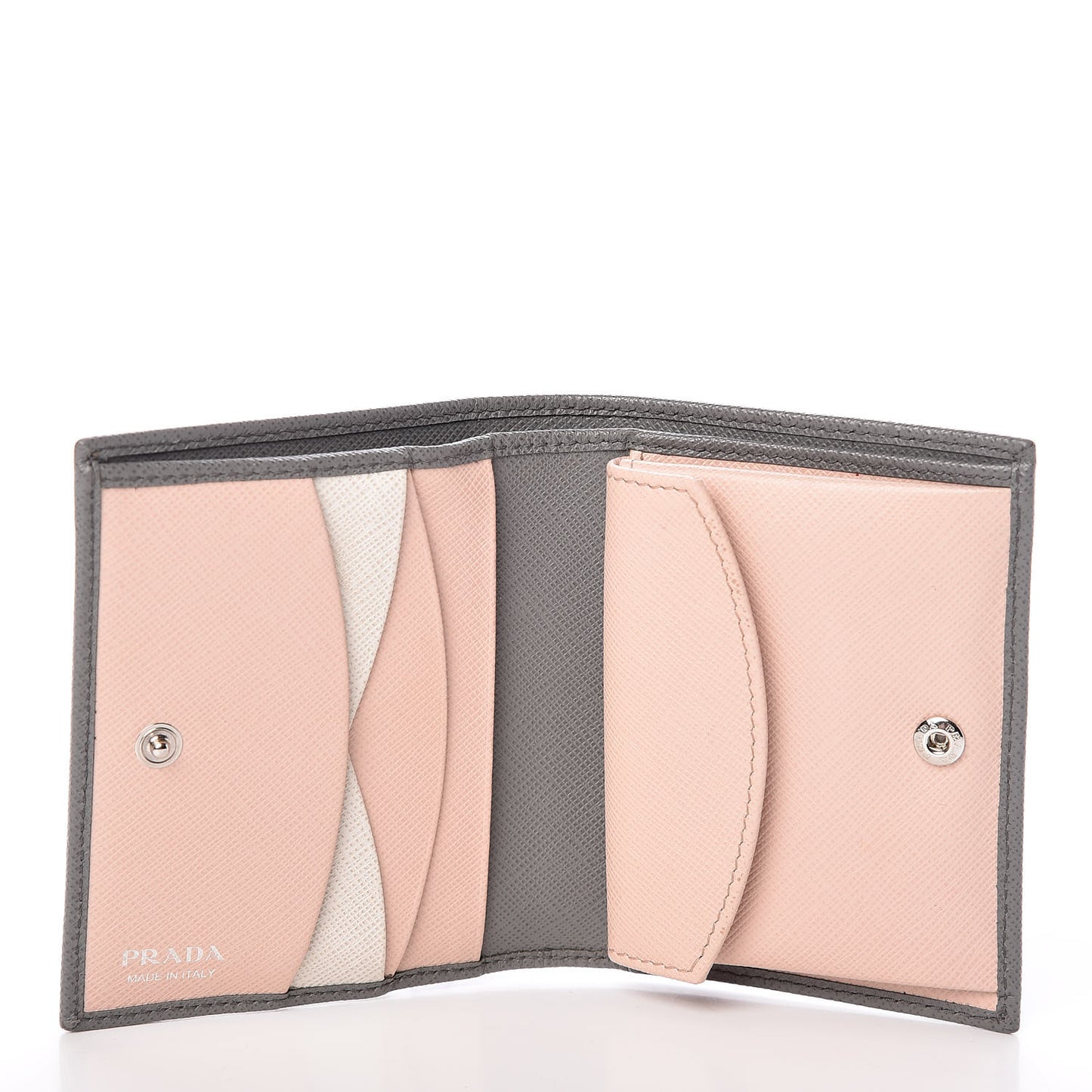 Saffiano Multicolor Compact Wallet Marmo Pesca