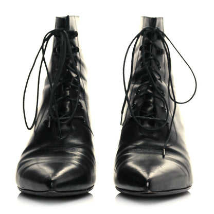 Saint Laurent Calfskin Cat 50 Laced Boots 39 Black 2 of 11