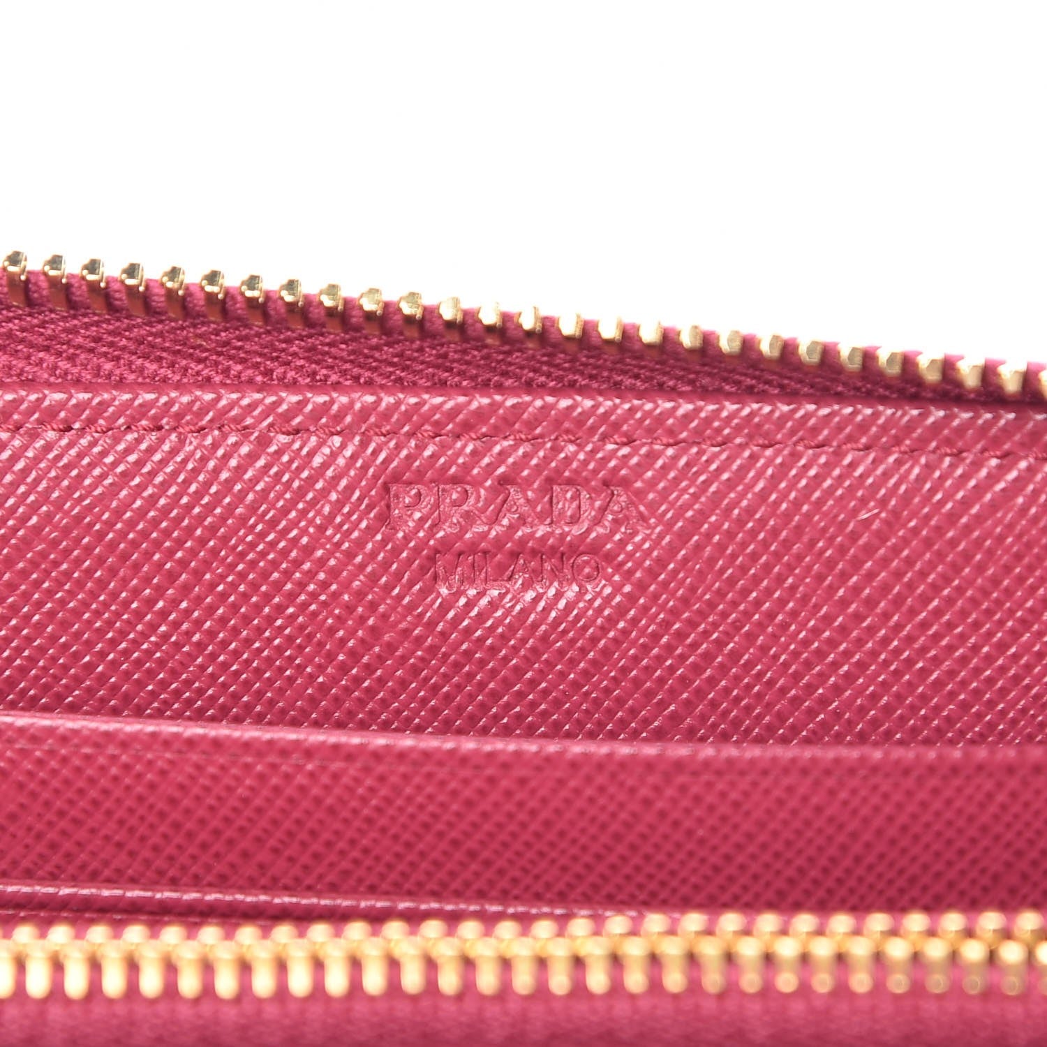 Prada Saffiano Metal Zip Around Wallet Ibisco 5 of 8