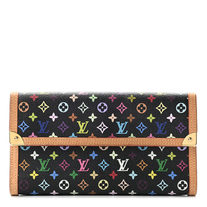 Louis Vuitton Monogram Multicolor Porte Tresor International Wallet Black 1 of 8