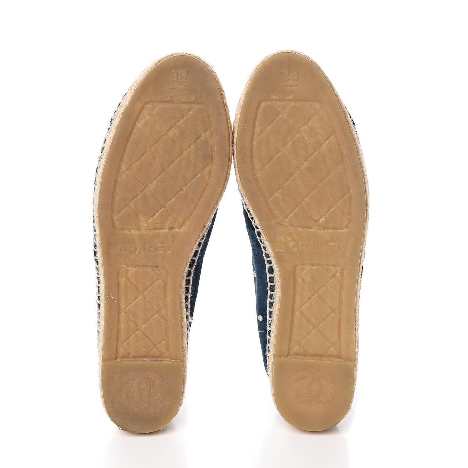 Chanel Suede Pearl CC Espadrilles 38 Teal 5 of 10