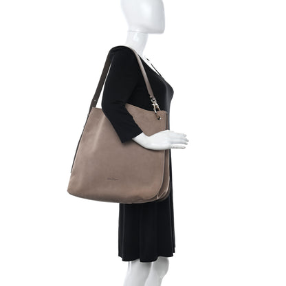 Salvatore Ferragamo Suede Minerva Hobo Taupe 2 of 11