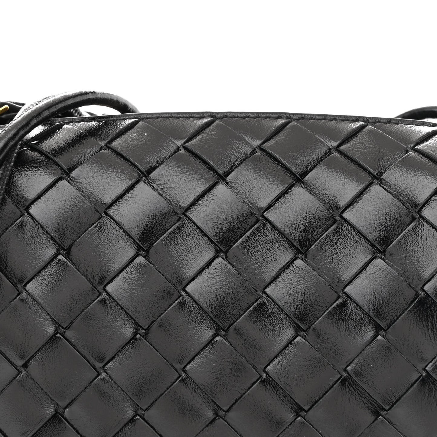 Nappa Intrecciato Metallic Knot Mini Loop Camera Bag Black