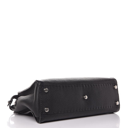 Fendi Cuoio Romano Selleria Bi-Color Medium Peekaboo Iconic Satchel Black Mou 4 of 8