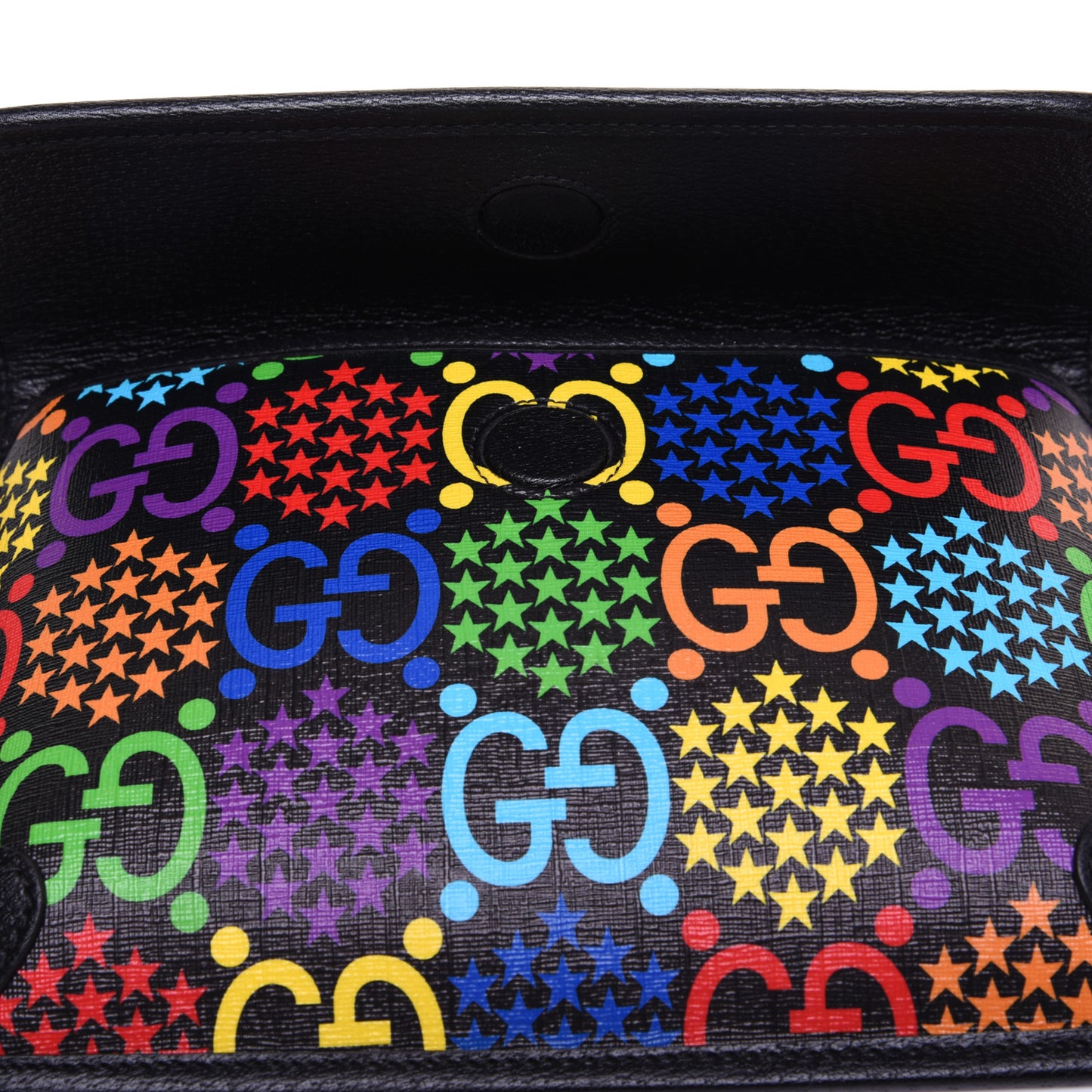 GG Supreme Monogram Psychedelic Slim Belt Bag Black