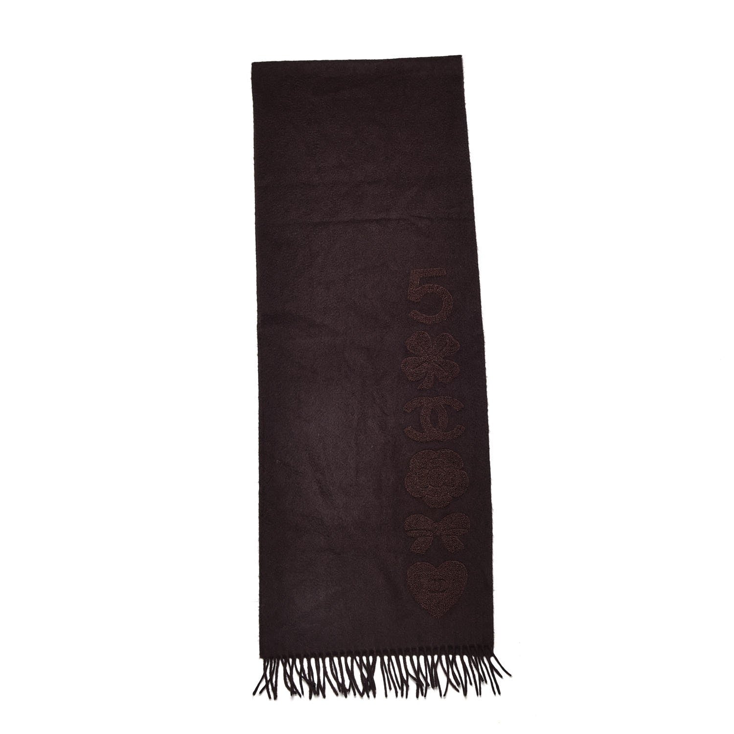 Chanel Cashmere CC Scarf Brown 3 of 6