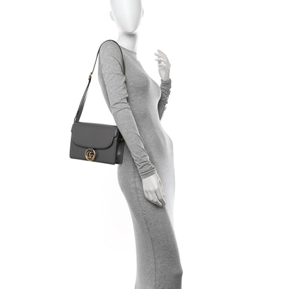 Gucci Textured Calfskin Small Torchon GG Ring Shoulder Bag Dusty Grey 2 of 10