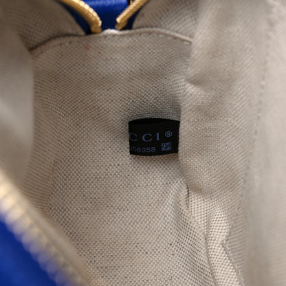 Gucci Azalea Calfskin Enamel Matelasse Diagonal Small Torchon GG Marmont Chain Shoulder Bag Imperial Blue Pavone 8 of 14