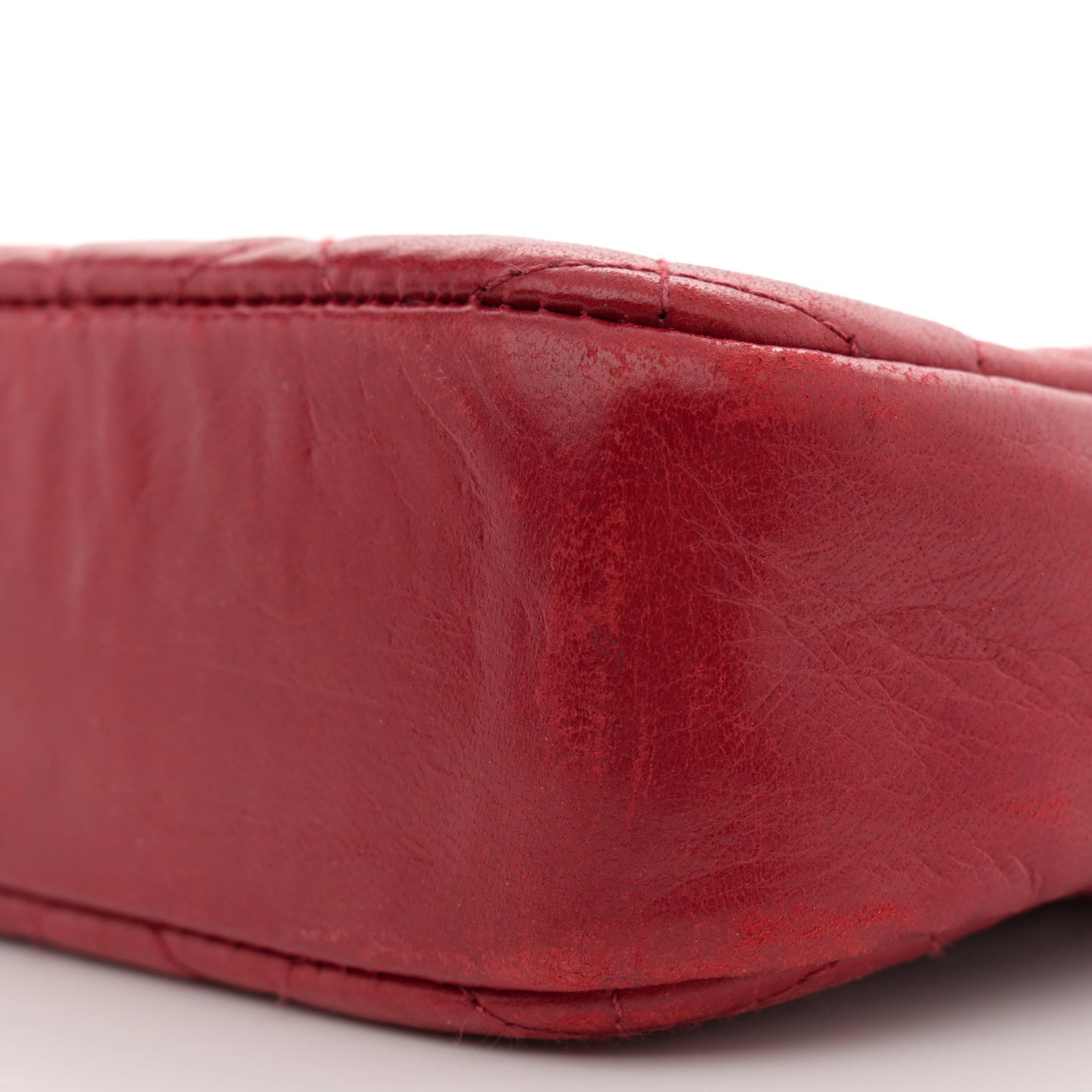 Lambskin Quilted Camera Case Red