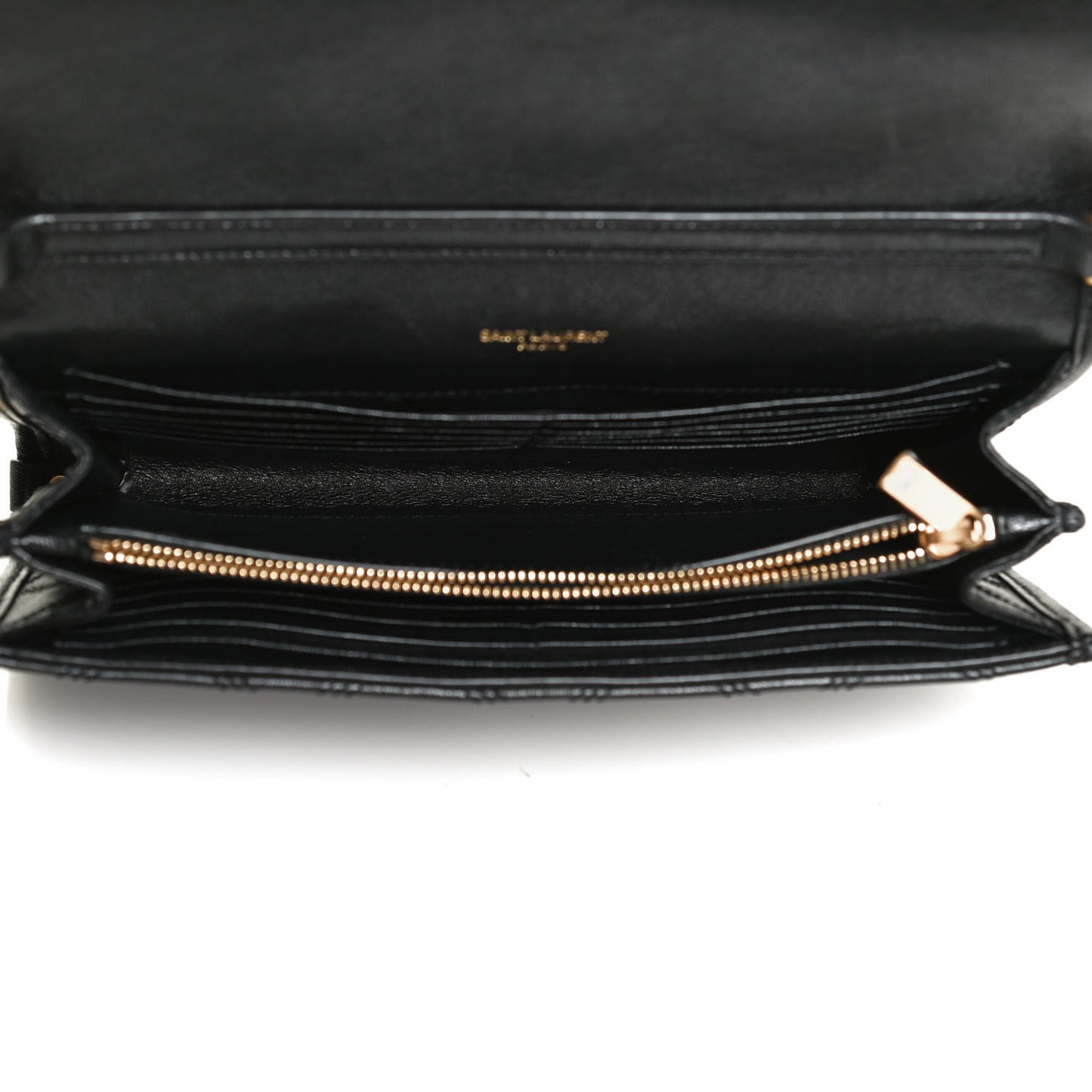 Lambskin Diamond Quilted Becky Chain Wallet Black