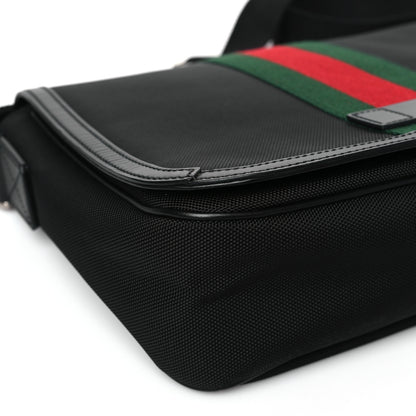 Gucci Techno Canvas Web Flap Messenger Bag Black 8 of 9