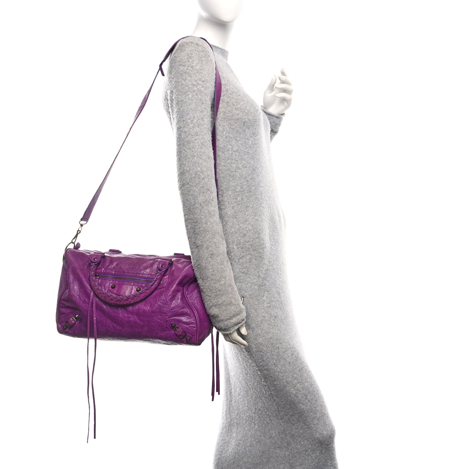 Balenciaga Agneau Classic Hardware Boston Ultraviolet 2 of 10