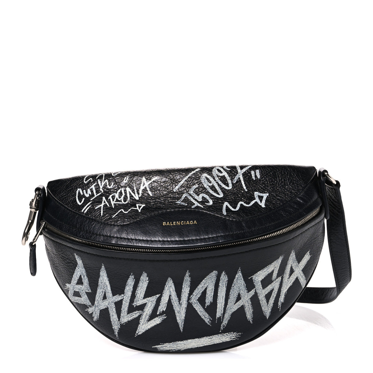 Balenciaga Agneau Arena Graffiti All Over XS Souvenir Belt Bag Black White 1 of 8