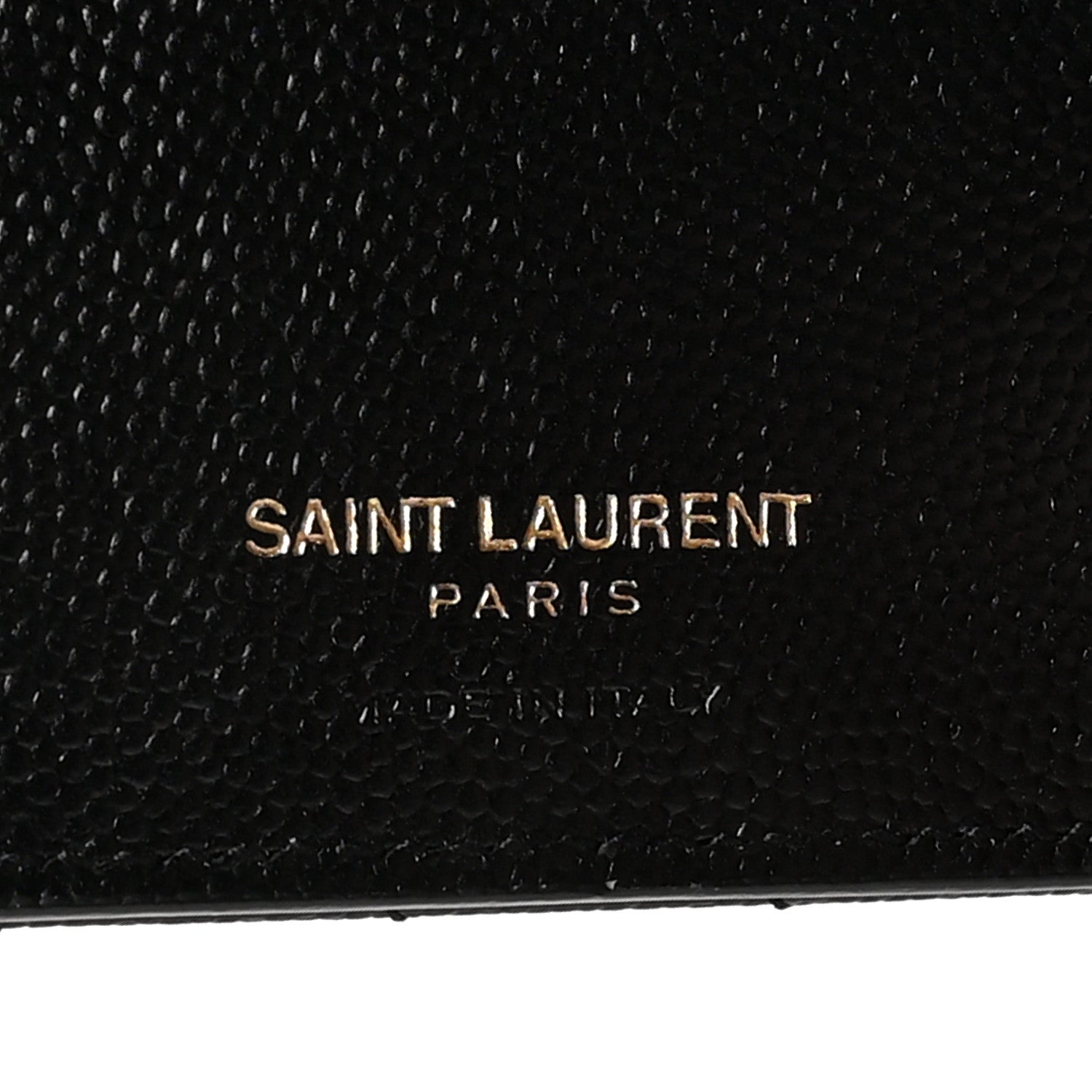Saint Laurent Grain De Poudre Matelasse Chevron Monogram Zipped Card Case Black 7 of 7