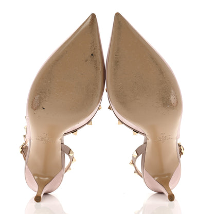 Valentino Garavani Calfskin Nappa Rockstud 100mm Pumps 40 Grey Pink Poudre 6 of 9